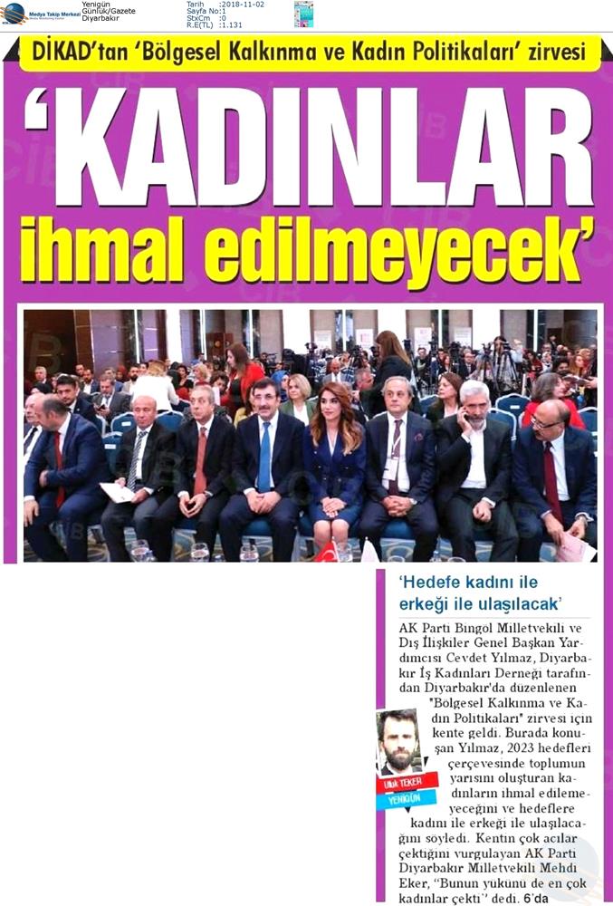 1 DİKAD Ekonomi Ve Kadin Zirvesi Medya Yansimalari 1 Kasim 2018 Diyarbakir - 7
