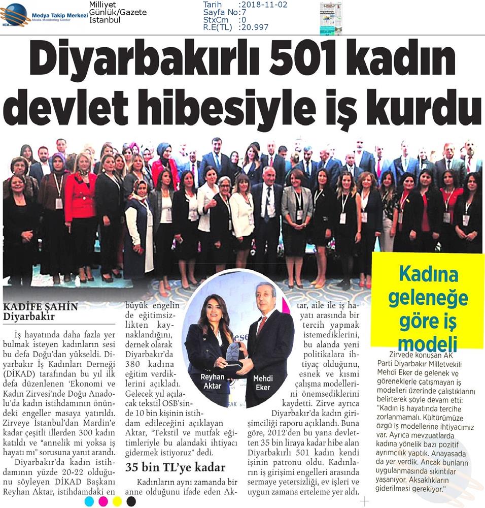 1 DİKAD Ekonomi Ve Kadin Zirvesi Medya Yansimalari 1 Kasim 2018 Diyarbakir - 14