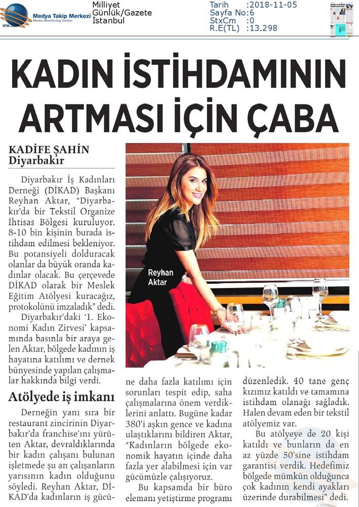 1 DİKAD Ekonomi Ve Kadin Zirvesi Medya Yansimalari 1 Kasim 2018 Diyarbakir - 22