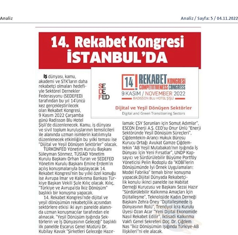 14 Rekabet Kongresi 9 Kasim 2022 Istanbul - 20