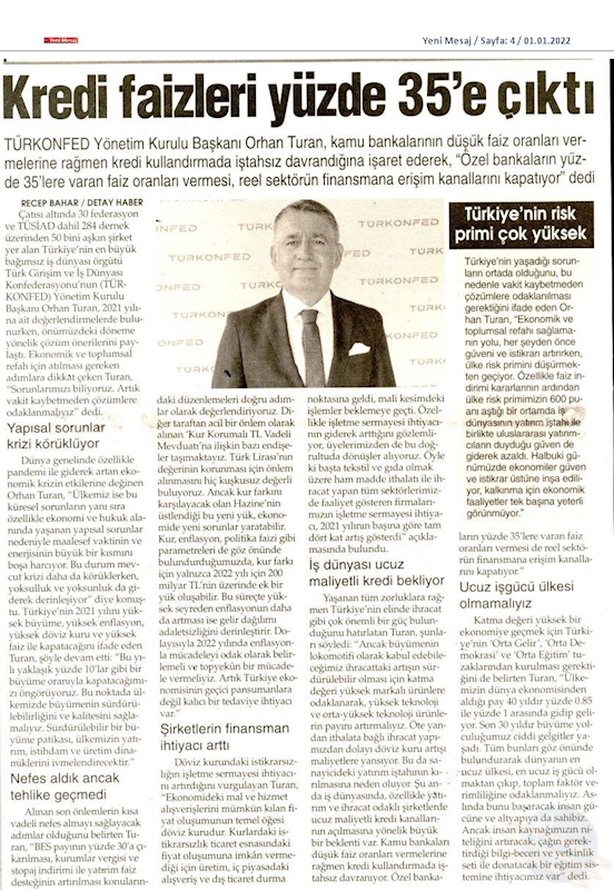 2021 Yil Sonu Ekonomi Değerlendirmesi 31 Aralik 2021 - 2