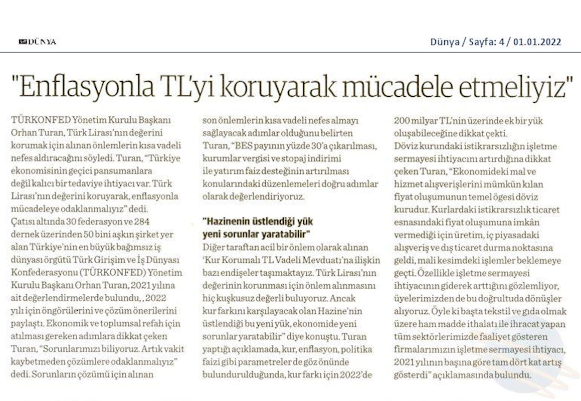 2021 Yil Sonu Ekonomi Değerlendirmesi 31 Aralik 2021 - 12