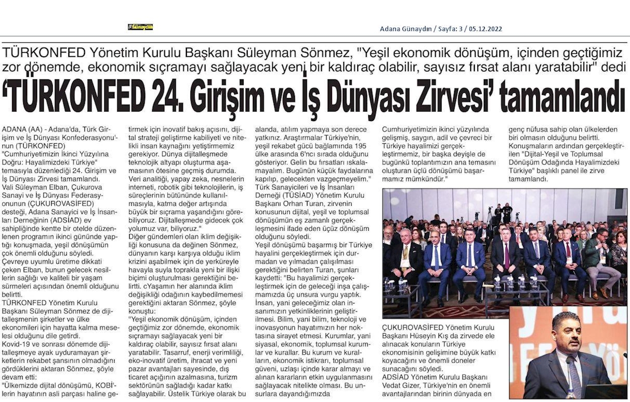 24 Girişim Ve Is Dunyasi Zirvesi 2 3 Aralik 2022 Adana - 4