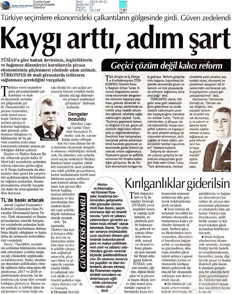 31 Mart Yerel Yönetim Basin Aciklamasi Medya Yansimalari 31 Mart 2019 - 12