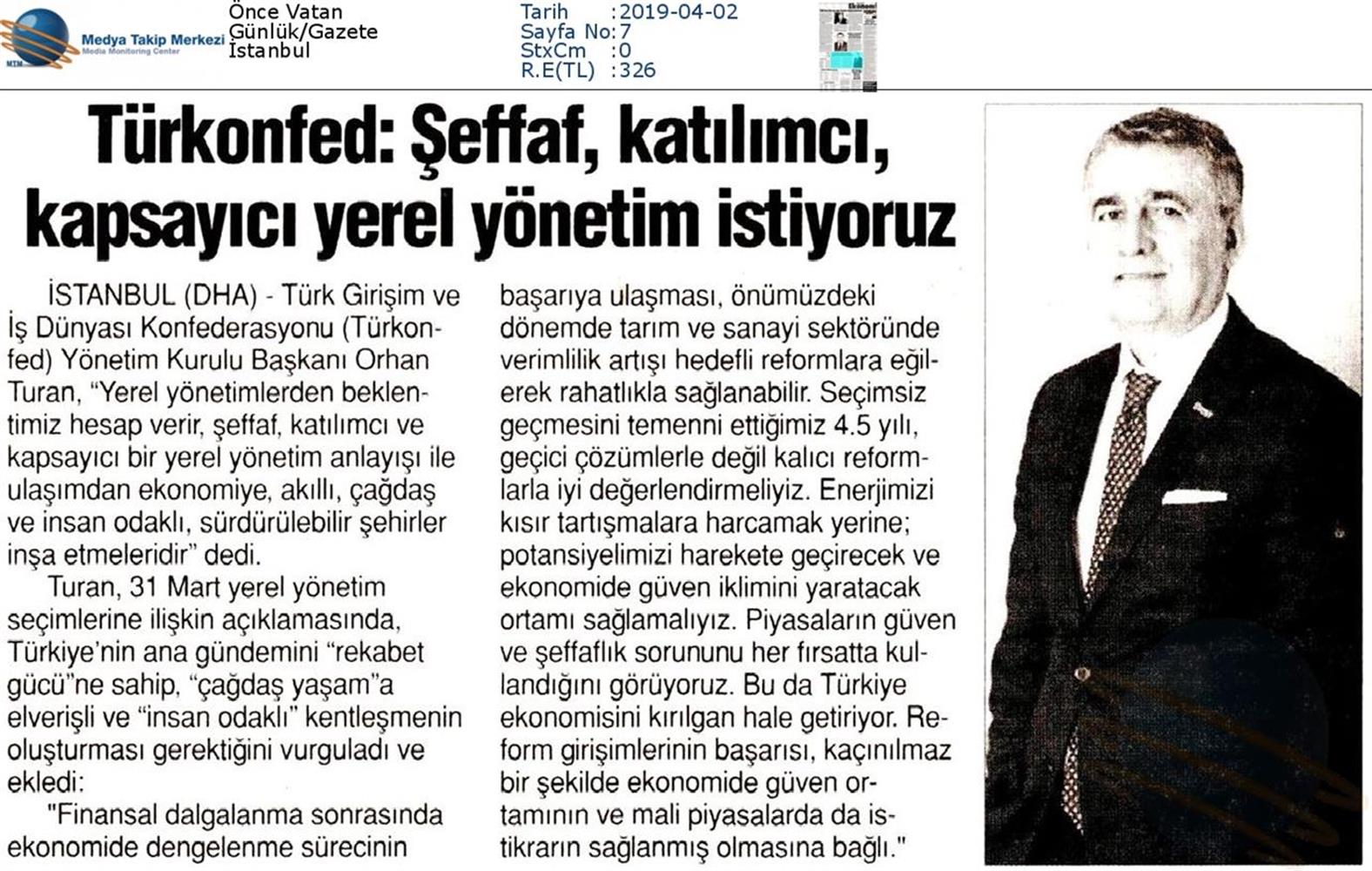 31 Mart Yerel Yönetim Basin Aciklamasi Medya Yansimalari 31 Mart 2019 - 19