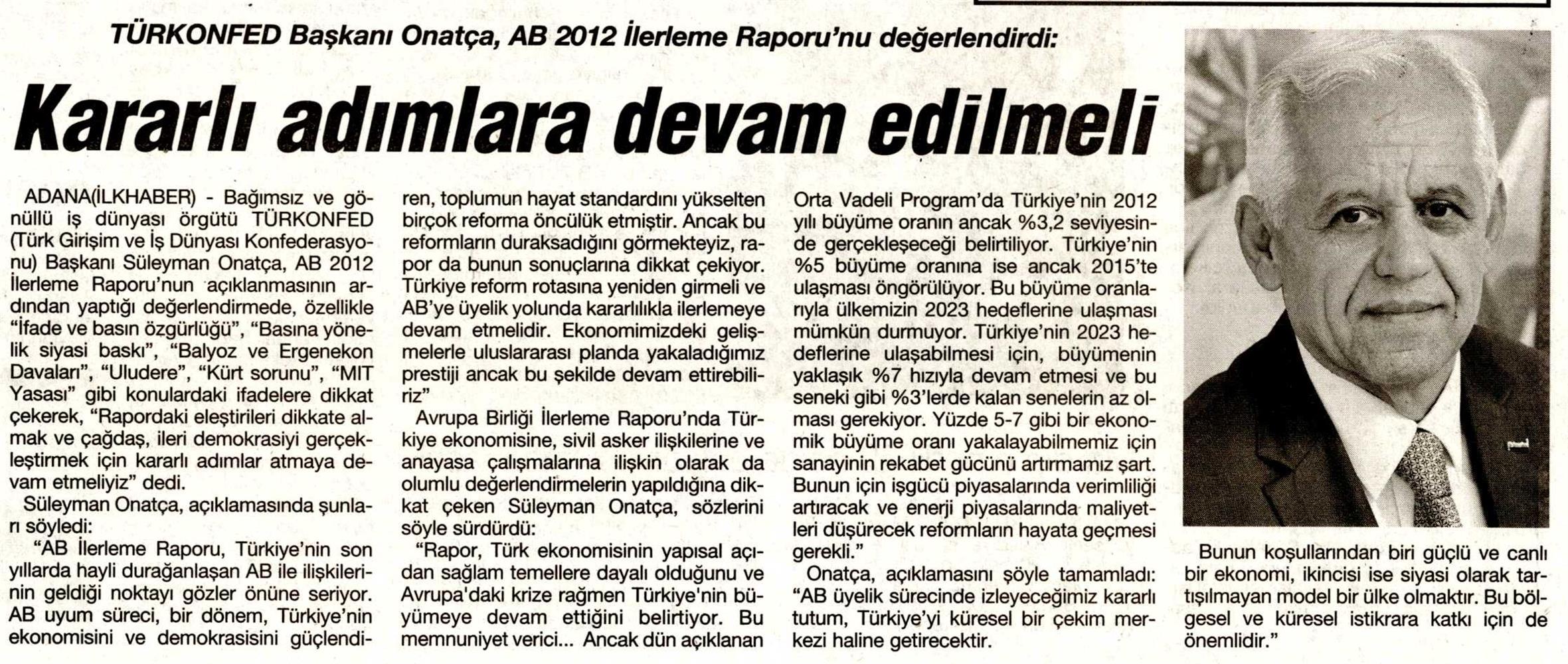 AB 2012 Ilerleme Raporu Uzerine - 4