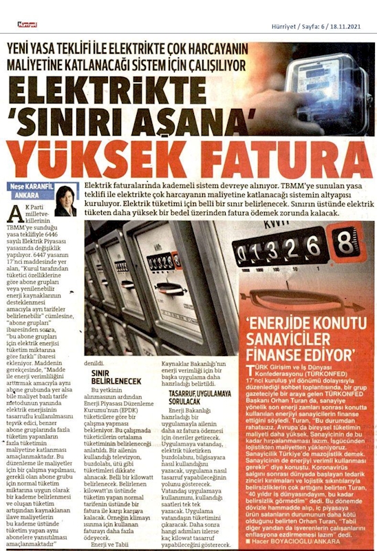 Ankara Basin Toplantısı Basin Yansimalari 17 Kasim 2021 - 2