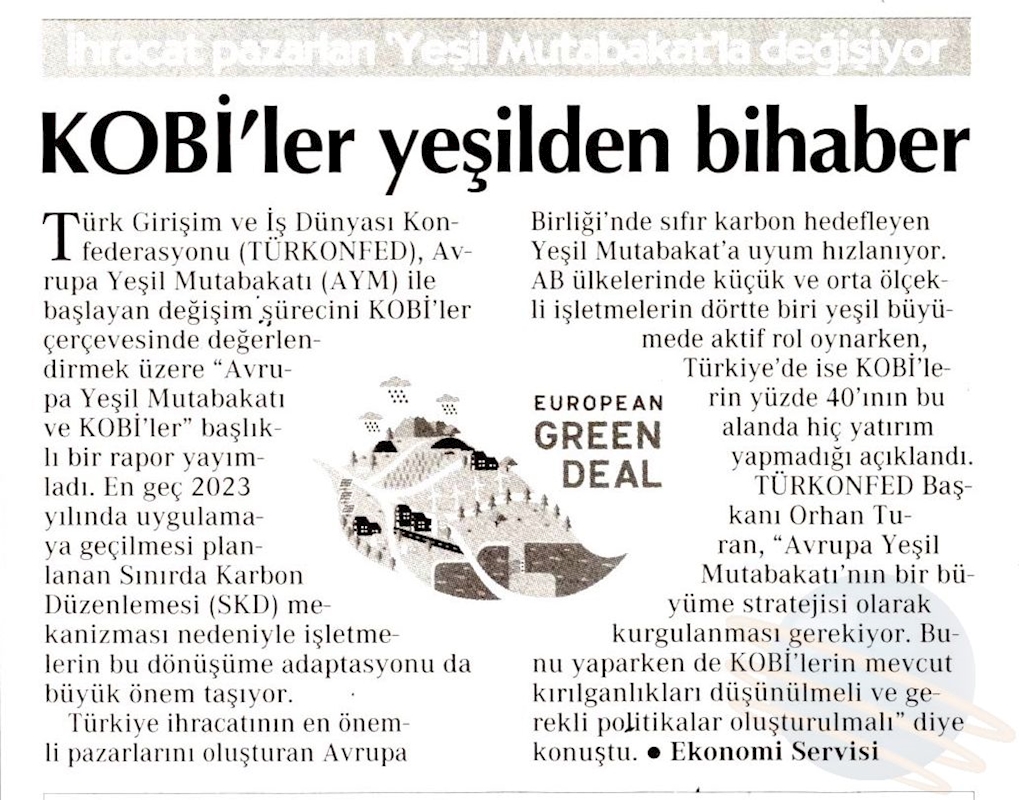 Avrupa Yesil Mutabakati Ve KOBİ'ler Raporu Basin Yansimalari 27 Nisan 2021 - 15