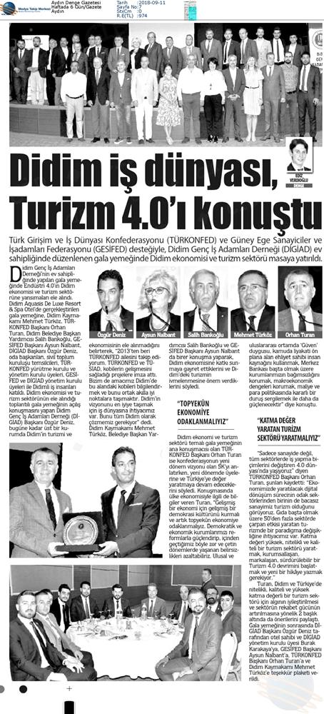 Bodrum Turizm 40 Zirvesi Didim Ekonomi Gala Yemegi Medya Yansimalari 8 Eylul 2018 - 12