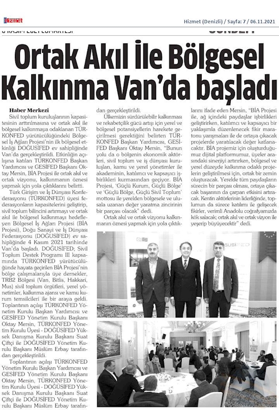 Bolgesel Is Aglari Buluşmalari Basin Yansimalari 4 5 6 Kasim 2021 Van - 1