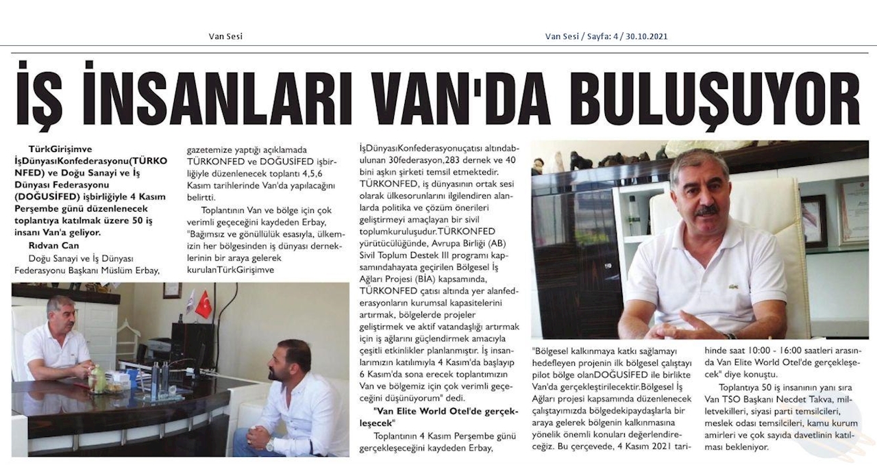 Bolgesel Is Aglari Buluşmalari Basin Yansimalari 4 5 6 Kasim 2021 Van - 8