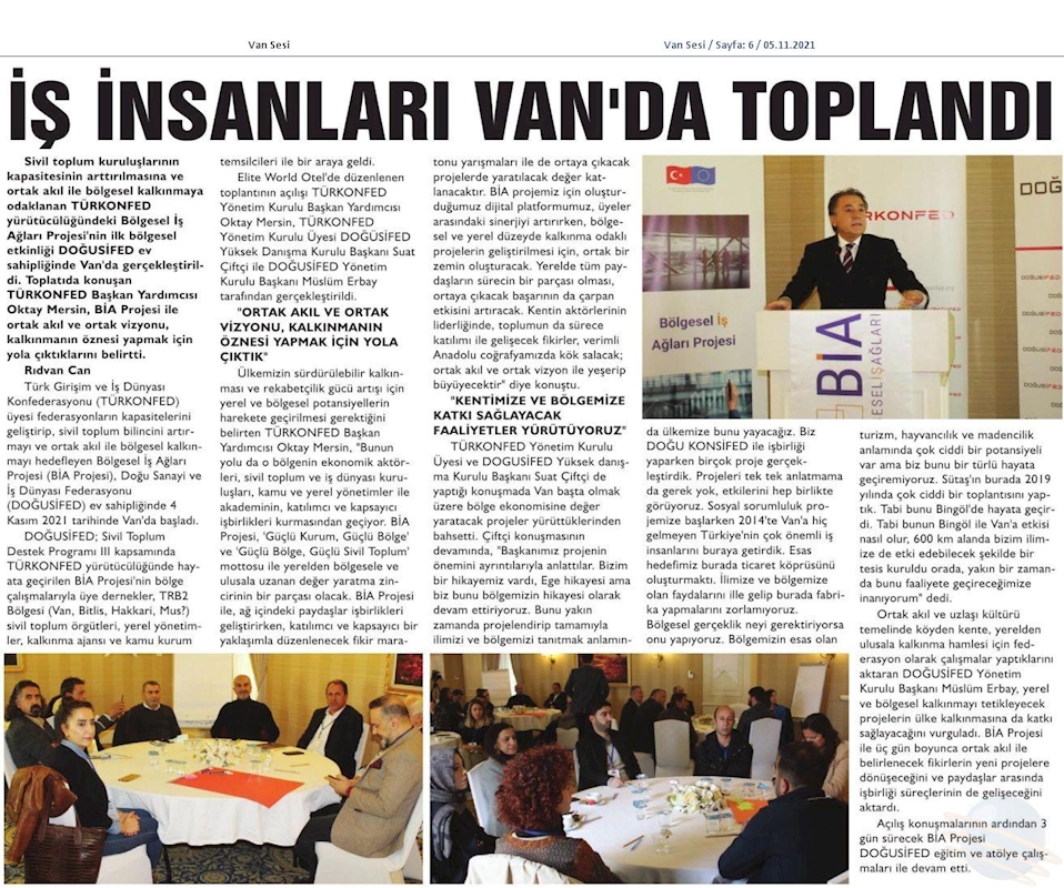 Bolgesel Is Aglari Buluşmalari Basin Yansimalari 4 5 6 Kasim 2021 Van - 15