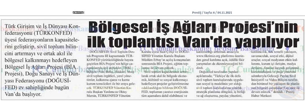 Bolgesel Is Aglari Buluşmalari Basin Yansimalari 4 5 6 Kasim 2021 Van - 20