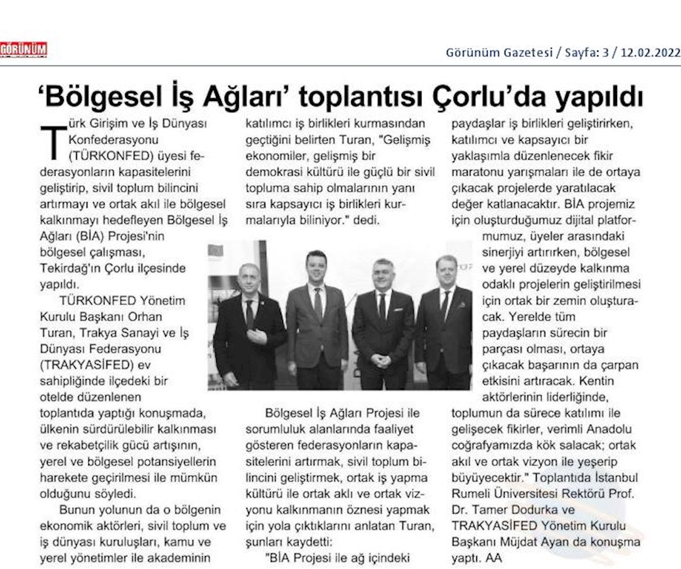 Bolgesel Is Aglari Projesi 10 Subat 2022 Tekirdag - 3