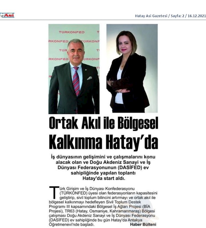 Bolgesel Is Aglari Projesi Hatay 16 Aralik 2021 - 3