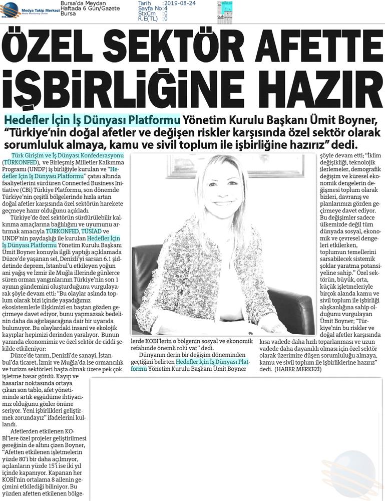 Boyner Ozel Sektor Dogal Afetlerde Sorumluluk Almaya Ve İşbirliğine Hazir Basin Yansimalari 23 Agustos 2019 - 4