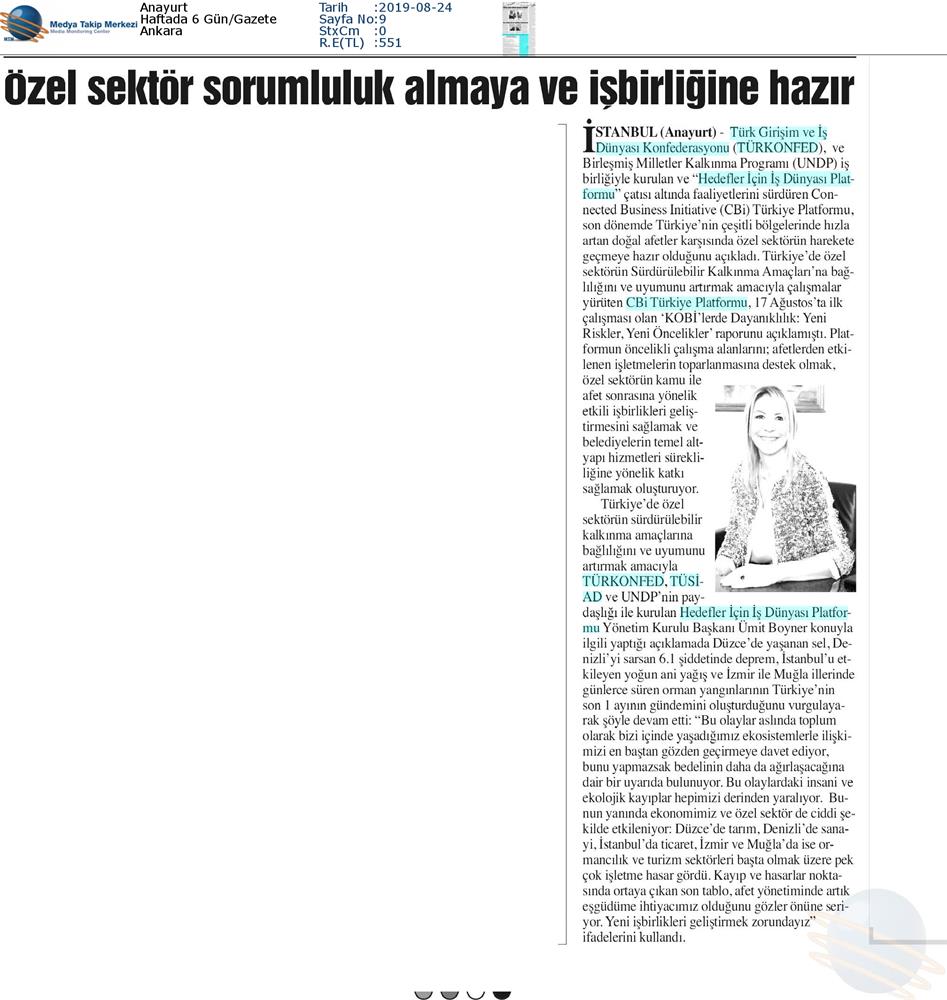 Boyner Ozel Sektor Dogal Afetlerde Sorumluluk Almaya Ve İşbirliğine Hazir Basin Yansimalari 23 Agustos 2019 - 13