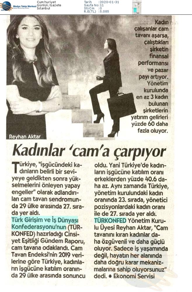 Cinsiyet Esitligi Gundem Raporu Cam Tavan Medya Yansimalari 30 Ocak 2020 - 11