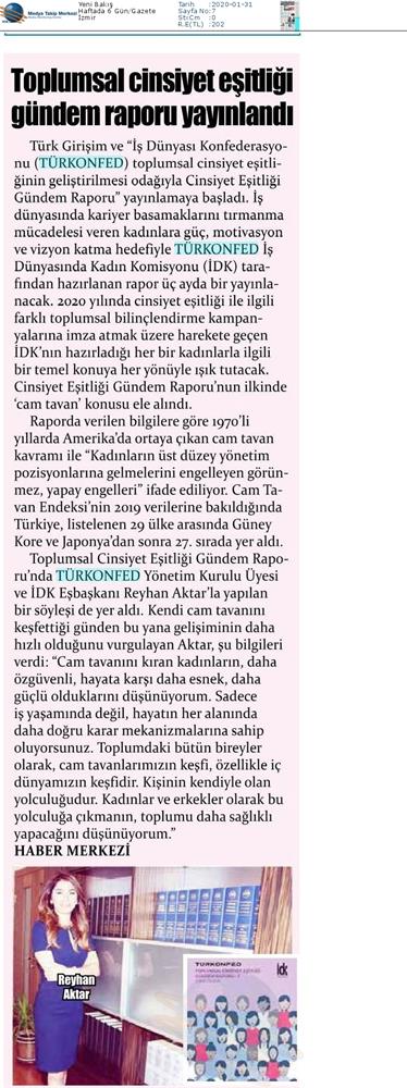 Cinsiyet Esitligi Gundem Raporu Cam Tavan Medya Yansimalari 30 Ocak 2020 - 18