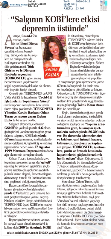 COVID 19 Isletmelerin Toparlanma Sureci Raporu Basin Yansimalari - 2