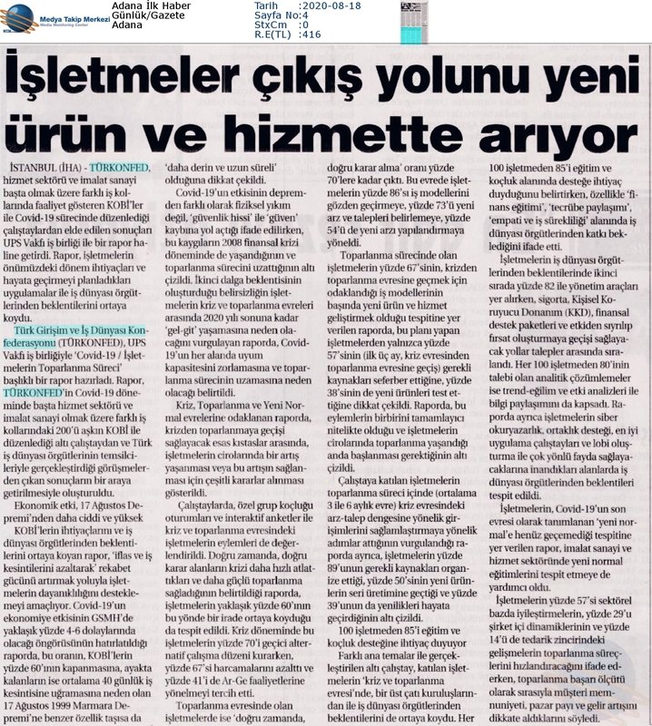 COVID 19 Isletmelerin Toparlanma Sureci Raporu Basin Yansimalari - 23