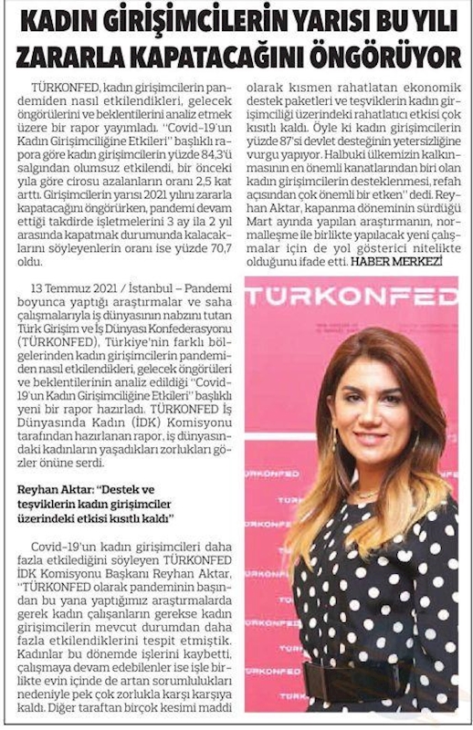 COVID 19un Kadin Girişimciligine Etkileri Raporu Basin Yansimalari 12 Temmuz 2021 - 6