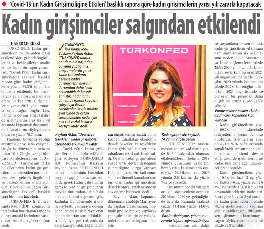 COVID 19un Kadin Girişimciligine Etkileri Raporu Basin Yansimalari 12 Temmuz 2021 - 7