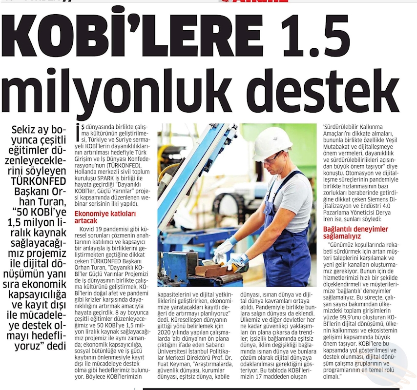 Dayanikli KOBİ'ler Guclu Yarinlar Buluşmalari Basin Yansimalari 3 Mart 2021 - 1