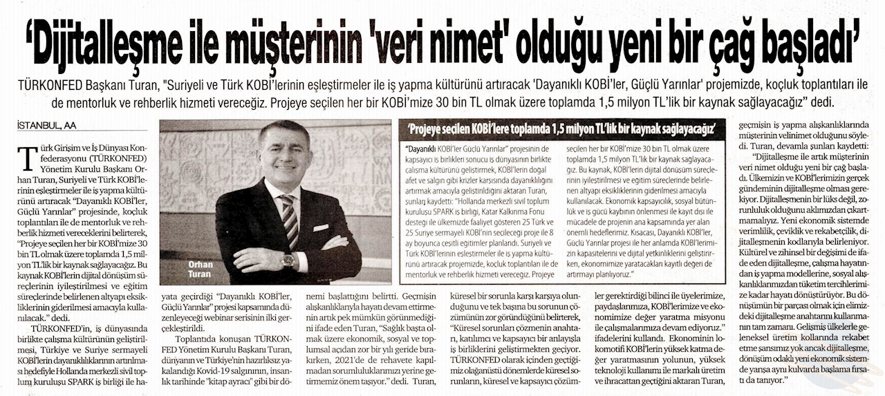 Dayanikli KOBİ'ler Guclu Yarinlar Buluşmalari Basin Yansimalari 3 Mart 2021 - 3