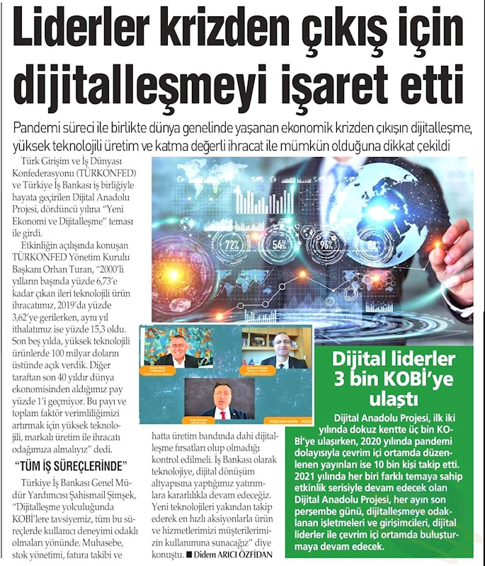 Dayanikli KOBİ'ler Guclu Yarinlar Buluşmalari Basin Yansimalari 3 Mart 2021 - 5