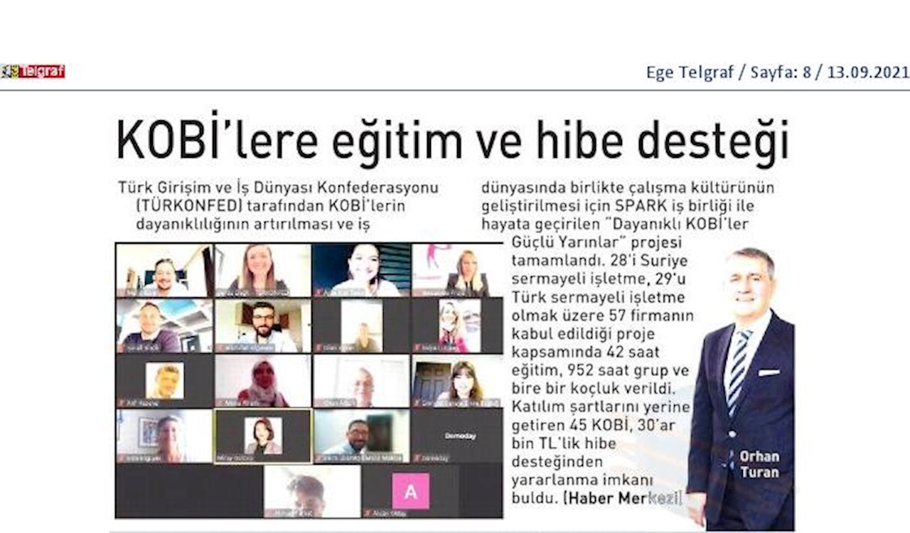 Dayanikli KOBİ'ler Guclu Yarinlar Kapanis Toplantısı Basin Yansimalari 9 Eylul 2021 - 17