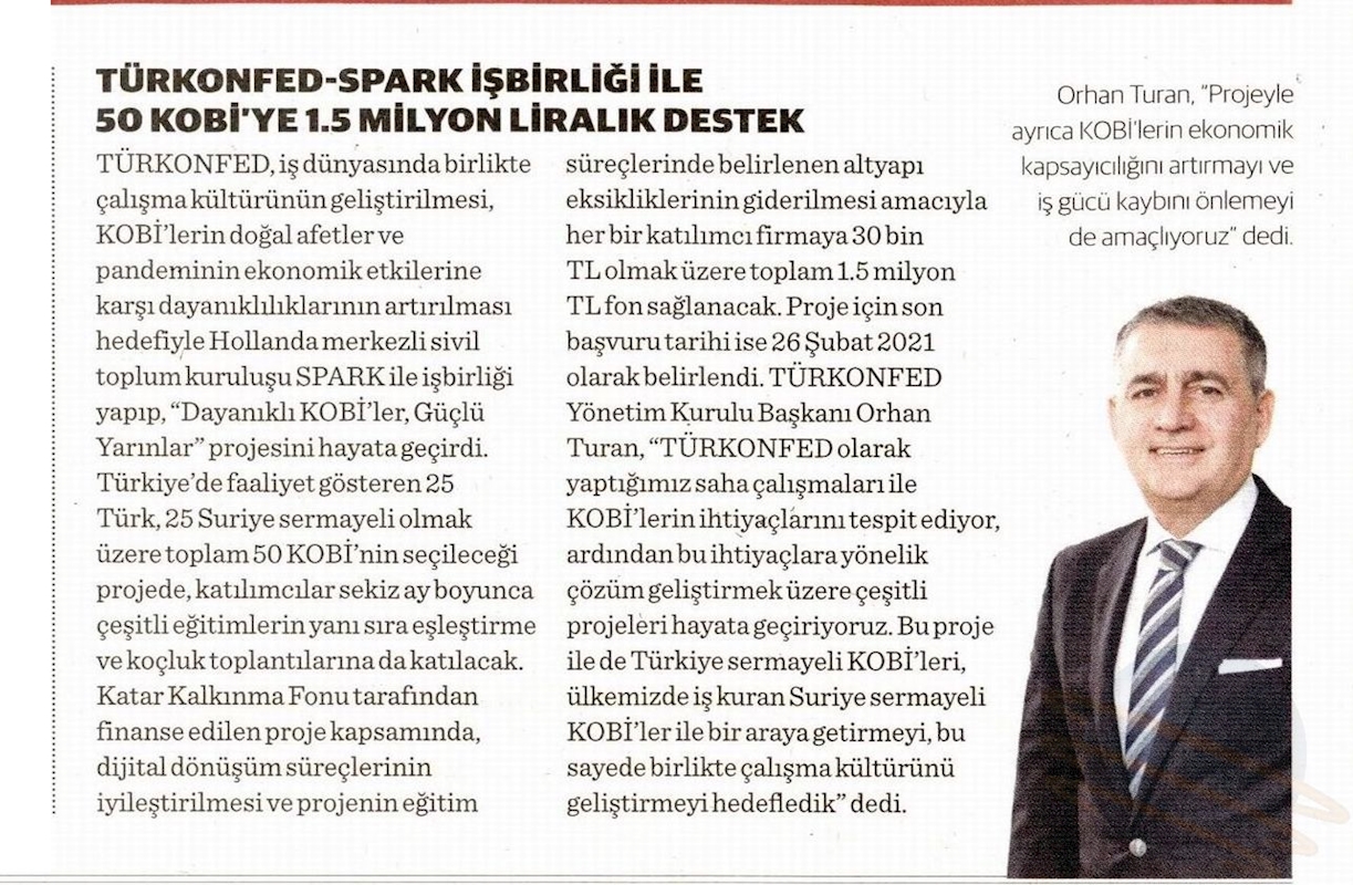 Dayanikli KOBİ'ler Guclu Yarinlar Projesi Basin Yansimalari 14 Subat 2021 - 11