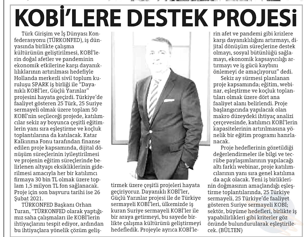 Dayanikli KOBİ'ler Guclu Yarinlar Projesi Basin Yansimalari 14 Subat 2021 - 13