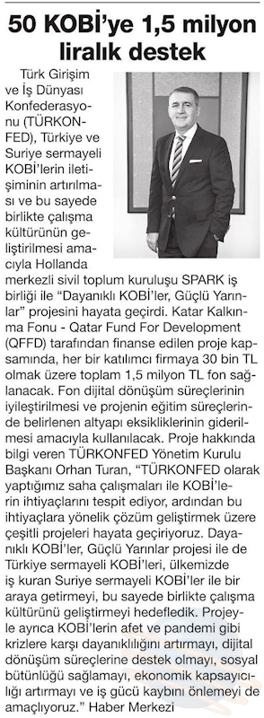 Dayanikli KOBİ'ler Guclu Yarinlar Projesi Basin Yansimalari 14 Subat 2021 - 14