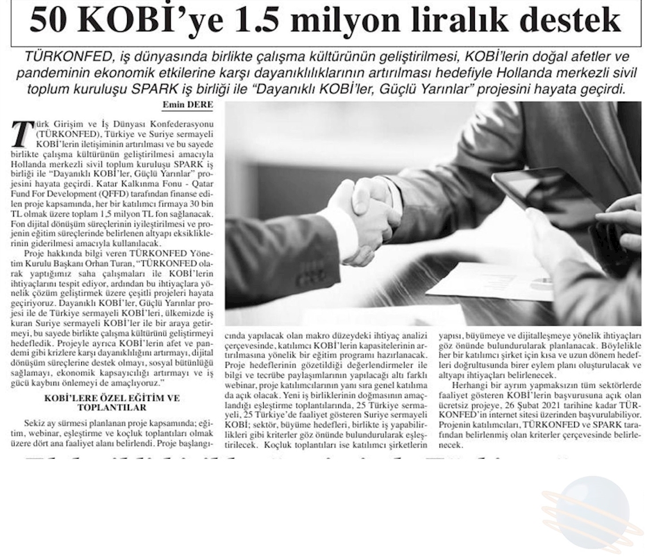Dayanikli KOBİ'ler Guclu Yarinlar Projesi Basin Yansimalari 14 Subat 2021 - 23