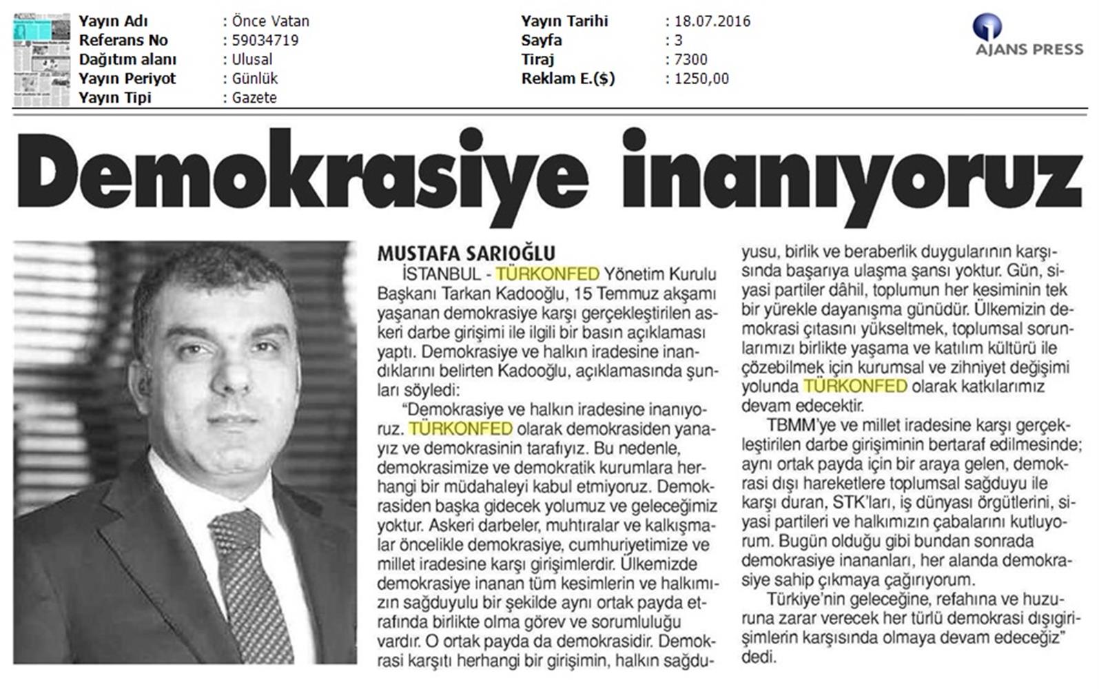 Demokrasi Basin Aciklamasi Ve Medya Yansimalari 6 Temmuz 2016 - 19