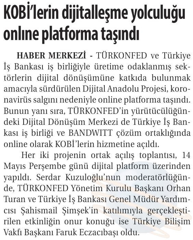Dijital Anadolu Canli Yayinlari Basin Yansimalari 2020 - 18