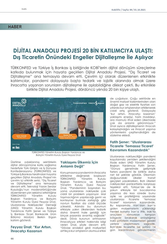 Dijital Anadolu Canli Yayinlari Basin Yansimalari 2021 - 24