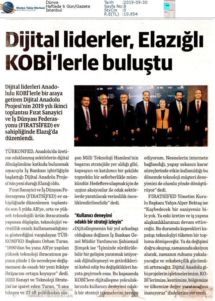 Dijital Anadolu Medya Yansimalari 27 Eylul 2019 Elazig - 4