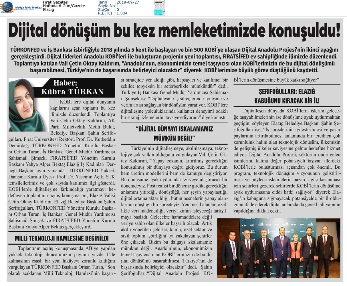 Dijital Anadolu Medya Yansimalari 27 Eylul 2019 Elazig - 8
