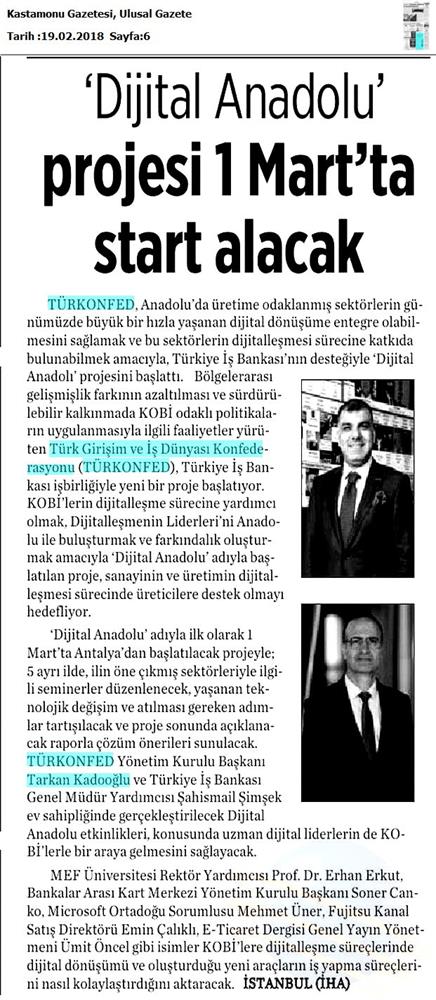 Dijital Anadolu Medya Yansimalari 19 Subat 2018 - 8