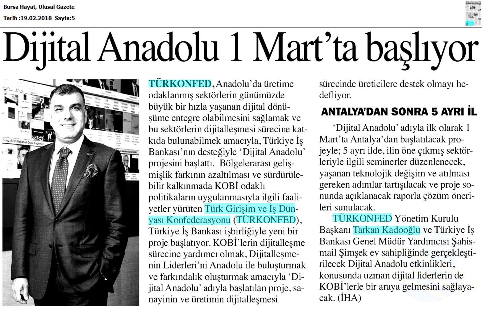 Dijital Anadolu Medya Yansimalari 19 Subat 2018 - 21