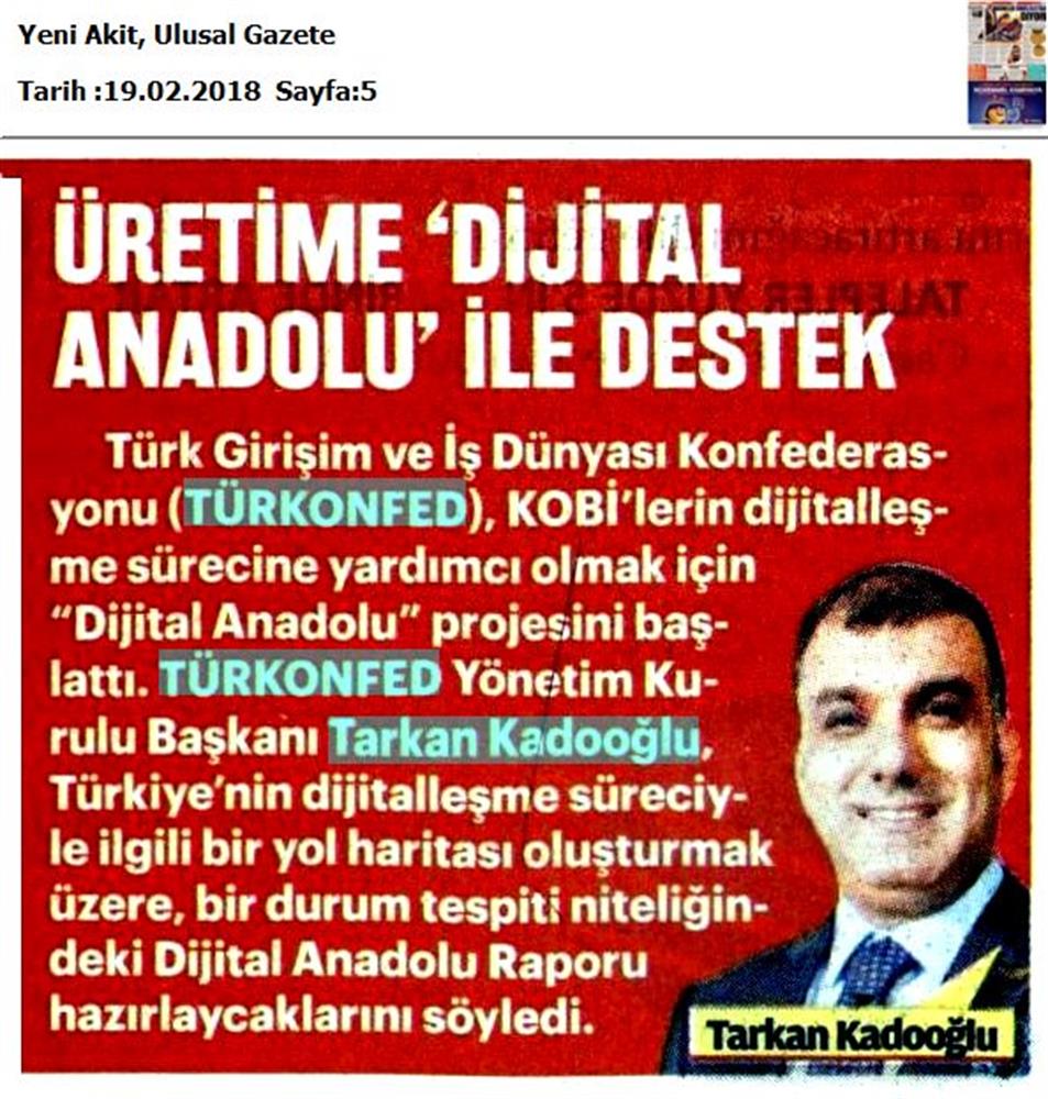 Dijital Anadolu Medya Yansimalari 19 Subat 2018 - 26