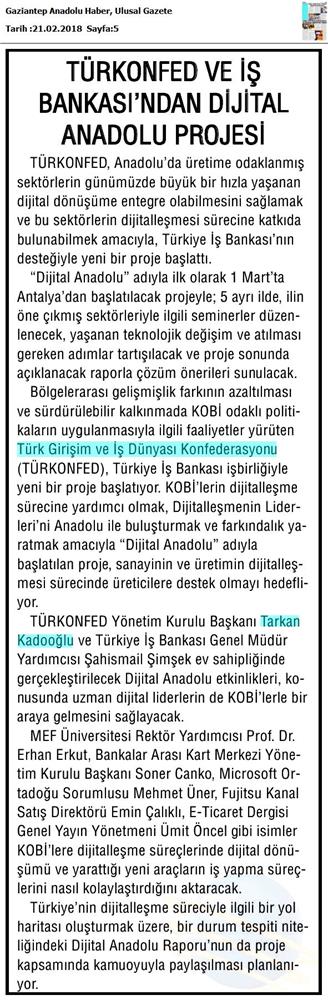 Dijital Anadolu Medya Yansimalari 19 Subat 2018 - 31
