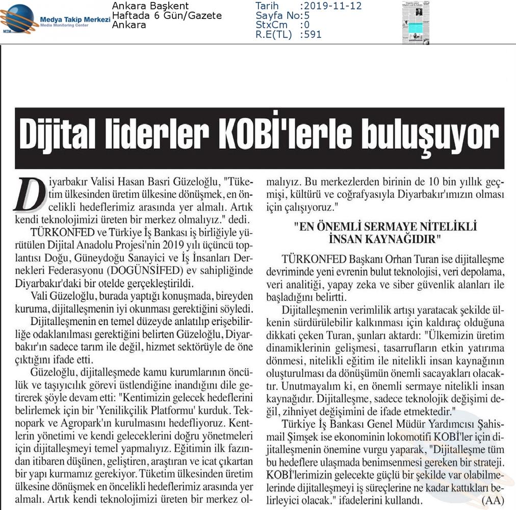 Dijital Anadolu Toplantısı Medya Yansimalari 12 Kasim Diyarbakir - 13