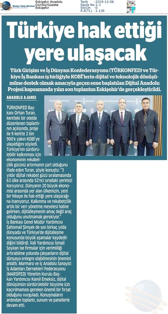 Dijital Anadolu Toplantısı Medya Yansimalari 5 Aralik 2019 Eskisehir - 12