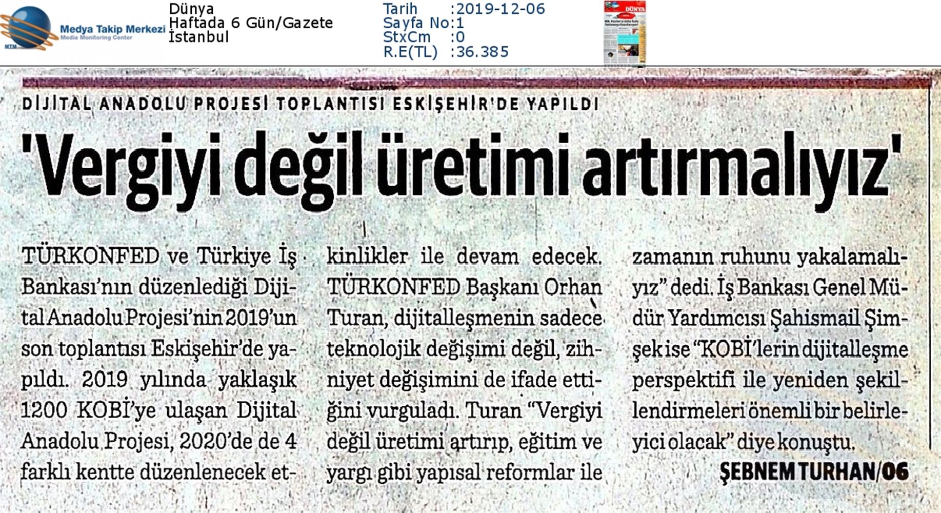 Dijital Anadolu Toplantısı Medya Yansimalari 5 Aralik 2019 Eskisehir - 21