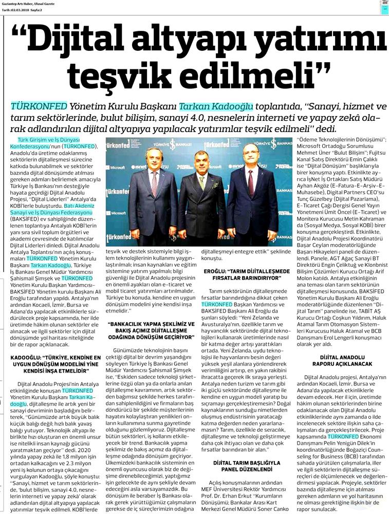 Dijital Anadolu Toplantısı Medya Yansimalari 1 Mart 2018 Antalya - 2