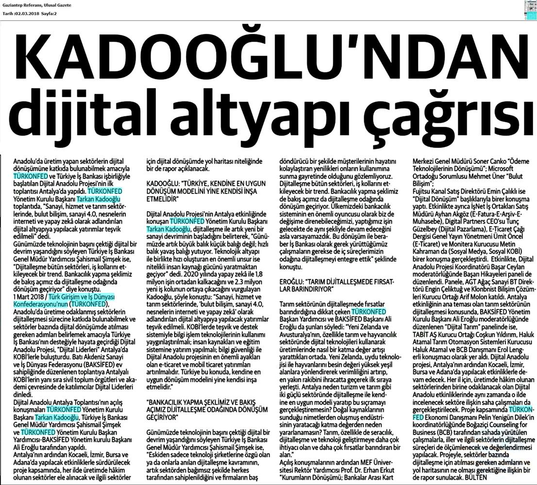 Dijital Anadolu Toplantısı Medya Yansimalari 1 Mart 2018 Antalya - 7
