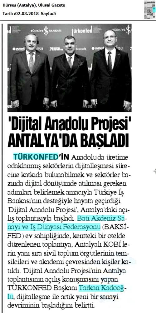 Dijital Anadolu Toplantısı Medya Yansimalari 1 Mart 2018 Antalya - 8